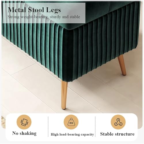Repose-pieds touffeté vert velours solution assise entrée 99cm