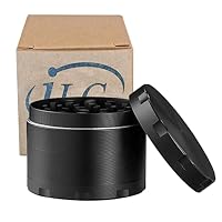 iLC Grinder Crusher Mühle für Spice,Kräuter,Gewürze,Herb,Kaffee mit Pollen Scraper 2" - Gemacht aus Zinklegierung - 4 Teiliges - Diamantförmige Zähne (Schwarzes) – Ansicht 5
