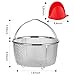 Stainless Steel Steamer Basket, Vegetable Steamer Basket for Instant Pot, Accessories 6 or 8 quart, Instant Pot Insert with Silicone Gloves, Metal Strainer for Cooking Vegetable, Eggs, Pasta, Quinoa