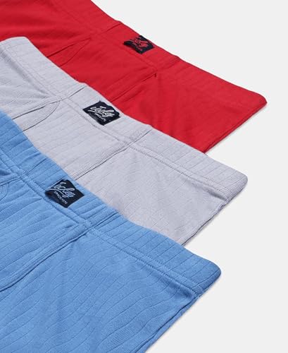 Image of Jockey 3036 Boys Super Combed Cotton Rib Fabric Solid Trunk with Front Open Fly and Ultrasoft Waistband (Pack of 3, Colors & Prints May Vary)