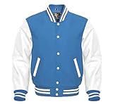 Royal Coalition Varsity Jacket Baseball Letterman Jacket– Wool and Leather Premium Quality Unisex Basketball Jacket (as1, alpha, l, regular, regular, Sky-White)