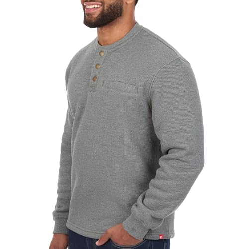 The American Outdoorsman Sherpa Lined Waffle Henley for Men - Thermal Long Sleeve Shirt Bonded Sherpa Lining For Outdoors3