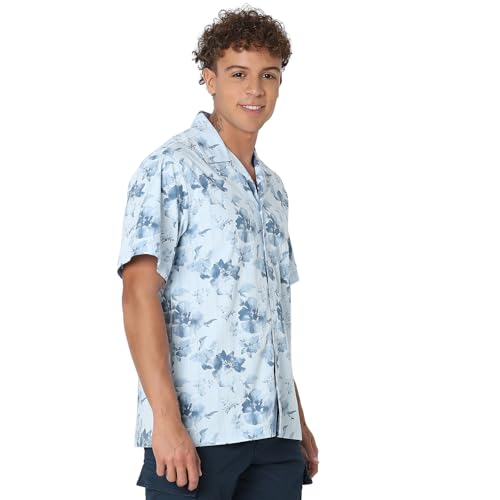 Image of Spykar Men's Relaxed Fit N /A Half Sleeve Printed Casual Shirts