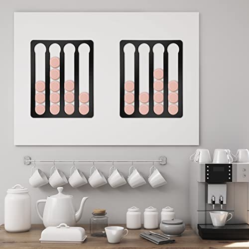 Kigley 2 Pcs Coffee Pod Holder Space Saving Capsule Holder Acrylic Adhesive Coffee Pod Organizer Coffee Pod Storage For Cabinet, Compatible With K Cup, Vertically Or Horizontally Mounted (Black) #TOP6
