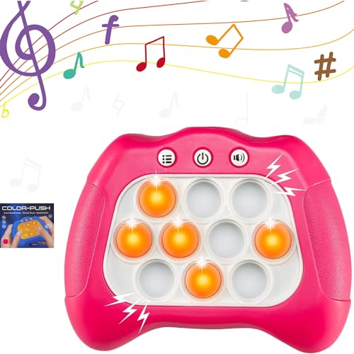 Quick Push Toy, Pop It Fidget Toys de capteur électronique, contrôleur de Jouet Fidget, Bubble Sensory Squeeze Toys, Jeu Push It, Bubble Fidget, Cadeau pour Enfants et Adultes (Rose)