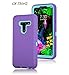 Annymall LG G8 ThinQ Case - Hybrid High Impact Resistant [with Built-in Screen Protector] Rugged Full-Body Shockproof Tri-Layer Heavy Duty Case for LG G8/ G8 ThinQ (Purple/Mint)