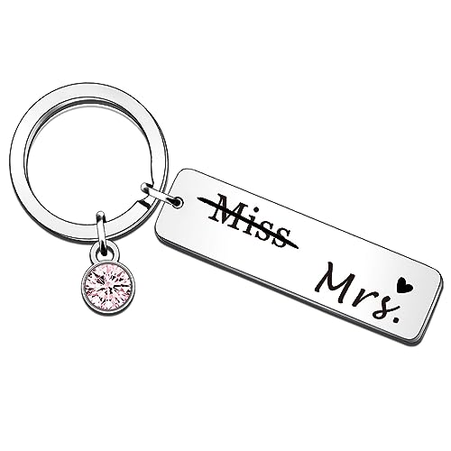 QMVMV Bride To Be Gifts Keyring: Bridal Shower & Engagement Gift for Bride, Daughter-In-Law, Fiancee - Silver, Metallic