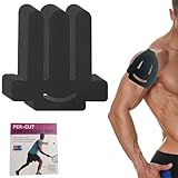 NEUJUS Schulter Tape vorgeschnitten – 12 Stück schwarz, Kinesiotapes Schulter, Kinesiologie Tape Schulter, atmungsaktiv & wasserfest, elastisch selbsthaftend Baumwolle (12 Stück schwarz)