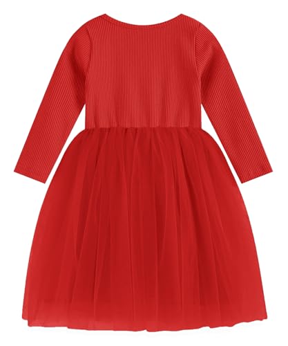 Image of GSVIBK Baby Girls Tutu Dress Sleeveless Toddler Cotton Tulle Skirt Princess Party Prom Dresses