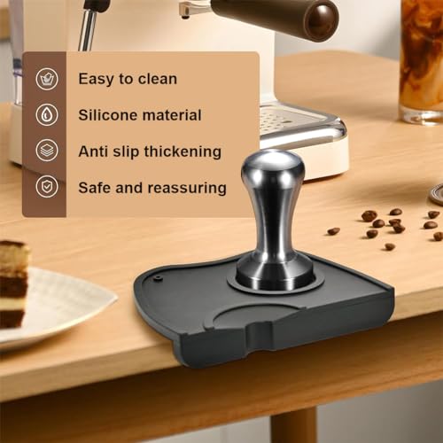 Image of Supvox Silicone Coffee Tamper Mat Espresso Silicone Tamper Mat Tamping Pad for Coffee Bar Non-Slip Silicone Tamping Mat, 17.5x12.5x0.6cm