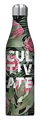 Insulated Stainless Steel Water Bottle by Studio Oh! - CULTIVATE - 25-Ounce - BPA-Free - Double-Walled with Special Vacuum Seal Keeps Liquids Cold up to 24 Hours - Fits Standard Size Cup Holders