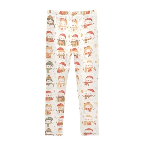 KLL Christmas Cute Snowmen Toddler Girls' Cotton Pants Soft Full Length Leg Yoga Pants Gym2
