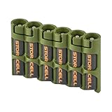 Storacell by Powerpax SlimLine AAA Battery Caddy, Military Green, Holds 6 Batteries