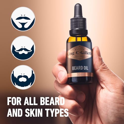 King C Gillette Beard Oil for Men with Plant Based Argan, Jojoba Avocado, Macadamia Seed and Almond Oils, 30 ml - Image 4