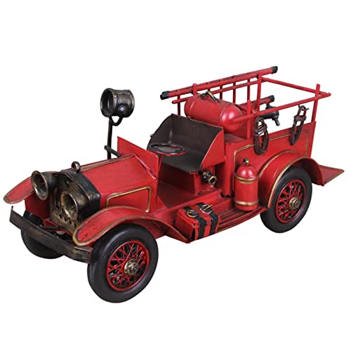 Camión de bomberos mini para decorar estanterías y crear ambientes vintage en despachos rústicos