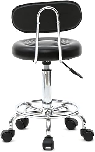 Miniatura 7 de Goxowo Silla de salón con ruedas, silla ajustable con tecnología de pestañas con respaldo, asiento giratorio de masaje con ruedas, taburetes