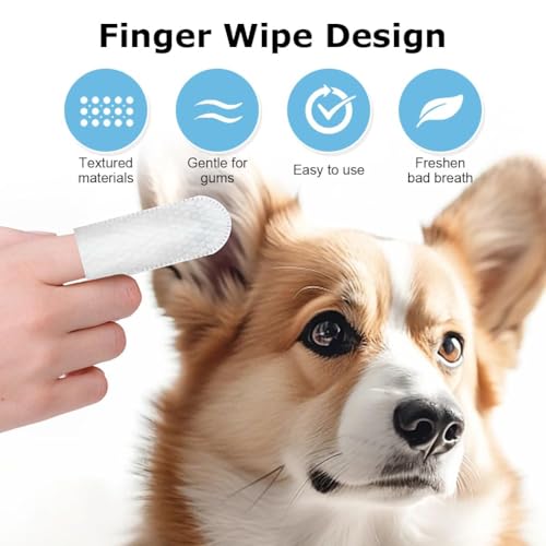 Image of Pet Ear Cleaner Finger Wipes for Dogs & Cats Gentle Ear Cleaning Wipes, Non-Woven Pets Ear Cleaning Finger Wipes | Removes Earwax, Dirt & Mites, Safe & Non-Irritating (50-Pcs)