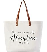 CARAKNOTS Tote Bag for Women And so the Adventure Begins Bride Gifts for Wedding Bridal Shower Ba...