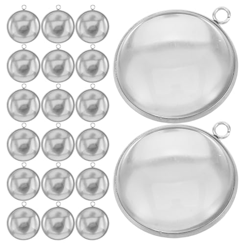 Plateaux de Pendentif Ronds 25mm en Acier Inoxydable, Lot de 40 Pièces