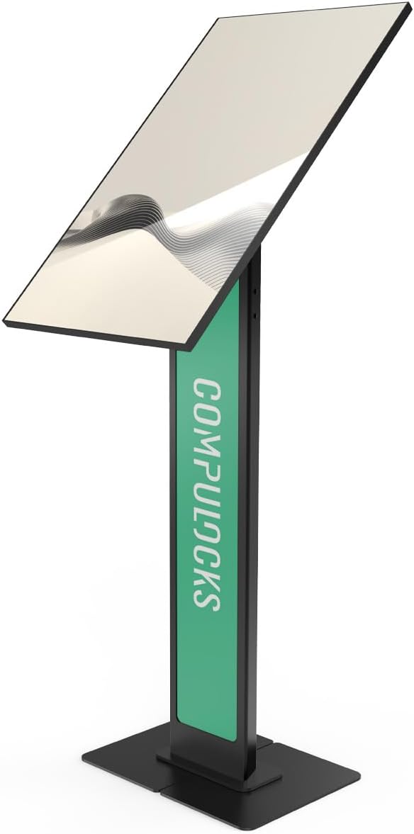 Compulocks Brandable VESA Floor Stand – Freestanding Secure Display Stand for tablets and ipad Up to 32 inch, Ideal for Retail, Exhibitions, and Events – Black