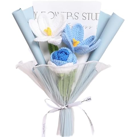 YOFANUP Handmade Crochet Flowers Bouquet Cover
