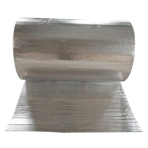 JCPSH Pannello Termoriflettente Doppio Strato Isolante Termico Autoadesiva Pannello Isolante Termico in Alluminio per Pareti Tetti Pavimenti Soffitti(Size:1 * 15m(39in*49ft))