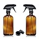 Sprühflasche aus Braunglas, leer, Zerstäuber, leer, wiederverwendbar, aus bernsteinfarbenem Glas, Sprühflasche, mit Abzug, 1000 ml