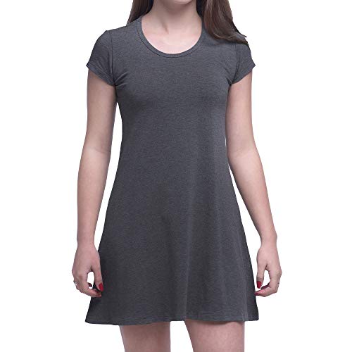 VESTIDO BASIC MANGA CURTA DOOKER Cor:Cinza;Tamanho:G