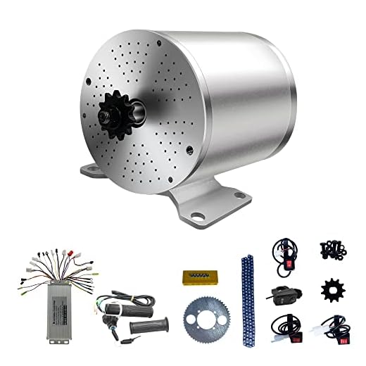 GOORIDA 48V 60V 2000W Brushless DC Motor Kit, 4300RPM Electric Motor with 45A Controller, 3 Speed Throttle, USD Charge, Compatible with Electric Go Kart, Bike, Scooter, ATV/UTV and DIY Engine Systems