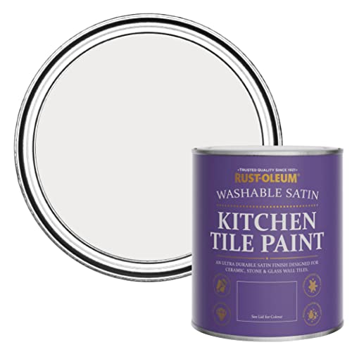Rust-Oleum Grey water resistant Kitchen Tile Paint in Satin Finish - Fleur 750ml