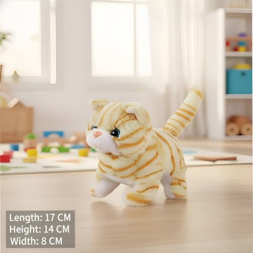 Image of GITGRNT Walking Talking Cat Toy, Sound with Jumping & Twitch Nose - Barking, (Included) Battery Operated Plush Cute Cat Fun Movement Perfect for Kids & Toddlers, Girls, Boys