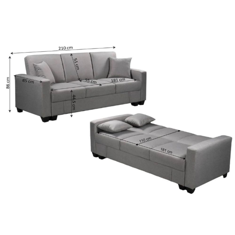 Sofá Cama Keyla Multifuncional 210 cm con Arcón de Almacenamiento - Convertible y Espacioso
