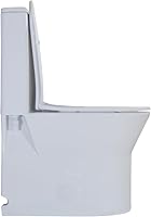 Vista 4 de WinZo Inodoro pequeño de una pieza con 10 "áspero-en-en compacto moderno doble descarga para baño pequeño y corto baño polvo blanco