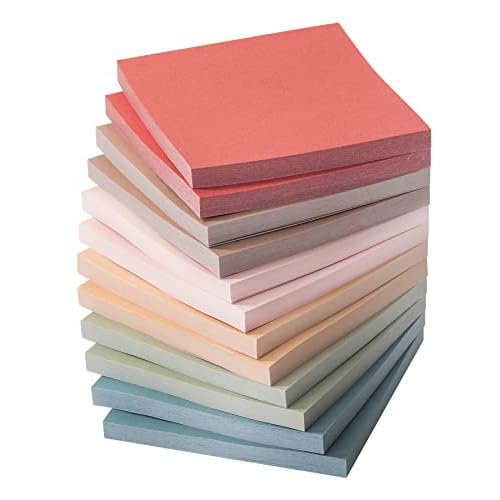 Mr. Pen- Sticky Notes, 3″x3″, 12 Pads, Vintage Colors, Self-Stick Pads, Aesthetic, Colorful, Bulk