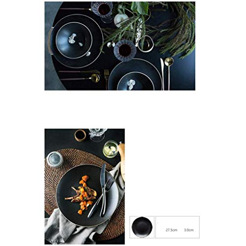 Ensemble de vaisselle en céramique noire pour table sans tache - 3