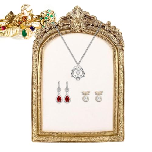 Plato organizador de resina – Vintage, marco de respaldo de terciopelo, soporte hecho a mano, de larga duración, producto de calidad | Exhibidor de collares y pendientes para mujeres y niñas, elegante