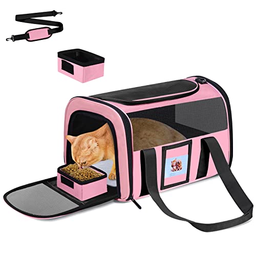 FOORLON Cat & Dog Carrier, Airline Approved, Pink