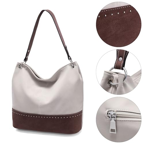 Bolso Hobo para Mujer de Cuero Suave y Estilo Retro miniatura 5