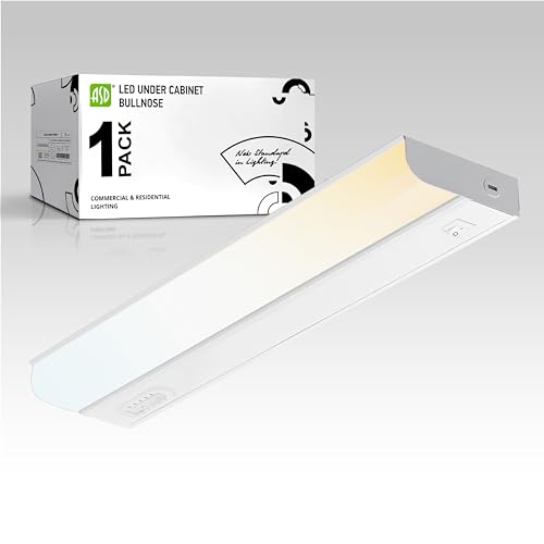ASD 18 Inch LED Under Cabinet Lighting Hardwired, On/Off & Color Temp Switch, 10W 807LM, 5CCT 2700K-5000K CRI90+, Dimmable Under Counter Lights for Kitchen, Under Cabinet Lights, White, UL