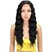 Joedir Lace Front Wigs 24" Long Wavy Synthetic Wigs For Black Women 130% Density Heat Resistant Synthetic Hair Wig(NATURAL BLACK)