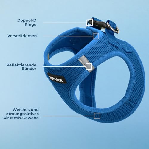 Voyager Step-In Air Hundegeschirr by Best Pet Supplies - All Weather Mesh Step in Vest Harness für kleine und mittlere Hunde, Königsblau, size L - Brust 45-52 cm