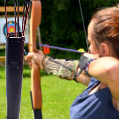 UNIVERSE ARCHERY Back Quiver Genuine Cow Leather Arrow Holder Traditional Handmade Adjustable Quivers for Bow Hunting - Youth and Adults (Dark Brown) - Thumbnail 7
