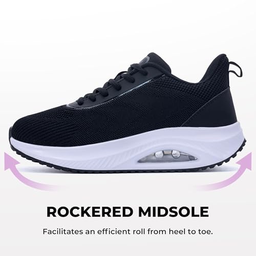 Image of SURRAY Women's Wide Width Walking Shoes - Plantar Fasciitis Arch Support Orthotic Sneakers, Comfortable Tennis Shoes for Casual Gym Workout US Size 6-11