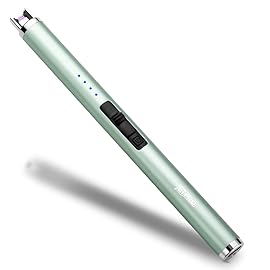 JETPRO USB Rechargeable Candle Lighter Electronic Arc Lighter Windproof Flameless with Safety Button for Camping Cooking BBQ (Green)