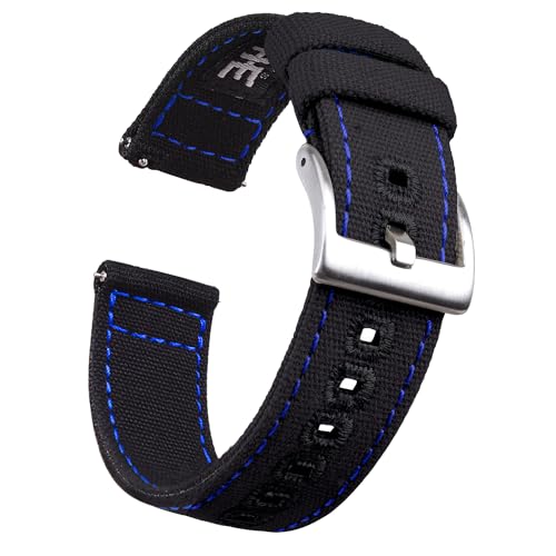 Image of Ritche Christmas Gift Canvas Vintage Quick Release Watch Band 18mm 20mm 22mm 24mm Replacement Watch Straps for Men Women, White Elephant Gifts, Stocking Stuffers for Men, Father's Day gifts