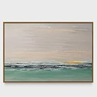Framed Canvas Wall Art Abstract Seascape Canvas Prints Home Artwork Decoration for Living Room,Bedroom - 16x24 inches