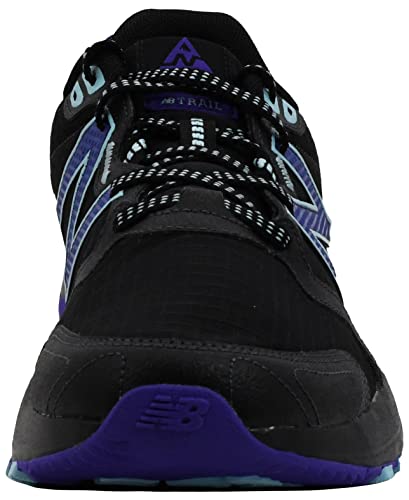 New Balance Tênis de corrida feminino 410 V7 Trail, Preto/violeta profundo/azul frio, 8.5