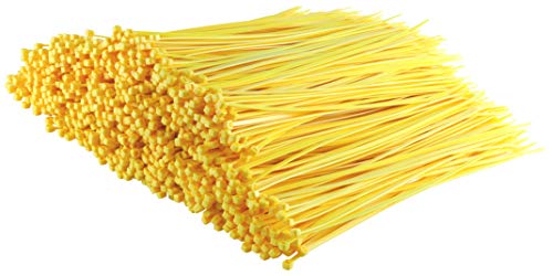 Gocableties Yellow Cable Ties, 300mm x 3.6mm, Bulk Pack of 1000, 12” Premium Nylon Zip Ties, Multi-Purpose Plastic Tie Wraps, Secure Self-Locking Mechanism, for Home, Garden, Office and DIY