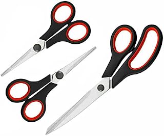 Scissors Set of 3, Heavy Duty Sharp Titanium Blades Multi-Purpose Scissors Comfortable Soft Grip Handle, Suitable for Precise Cutting Shears for Households Kitchen Office Stationary Art & Craft Papers