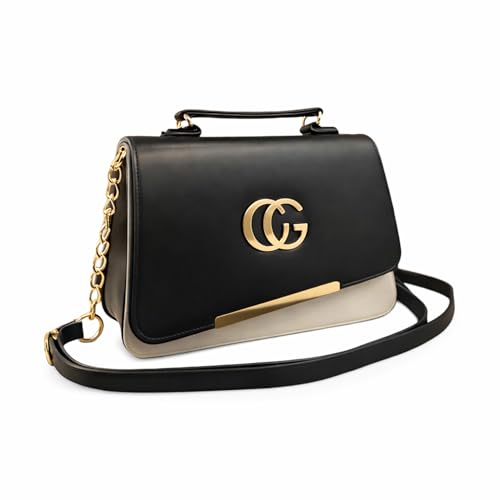 Image of ETLIS Women's Stylish Sling Bag | Faux Leather Crossbody Handbag with Gold Chain Strap | Small Shoulder Purse for Daily Use, Party & Travel